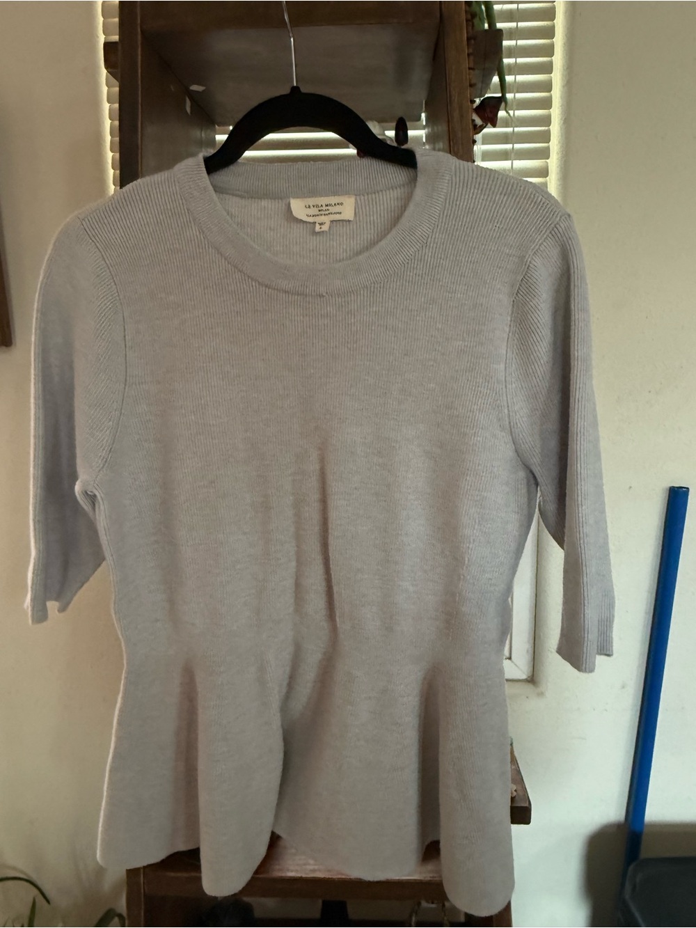 Le Vieille Maison Light Gray Scoop Neck Knit Sweater